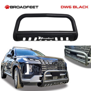 Broadfeet Front Bull Bar with Skid Plate DW6 Model Wide Design Bumper Guard Protector in Black Powder Coat Finish