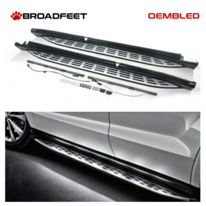 Broadfeet® Mercedes Benz OE Style Side Step Running Board Rocker Panel Replacement with Illuminated LED Light Glow Wiring Kit